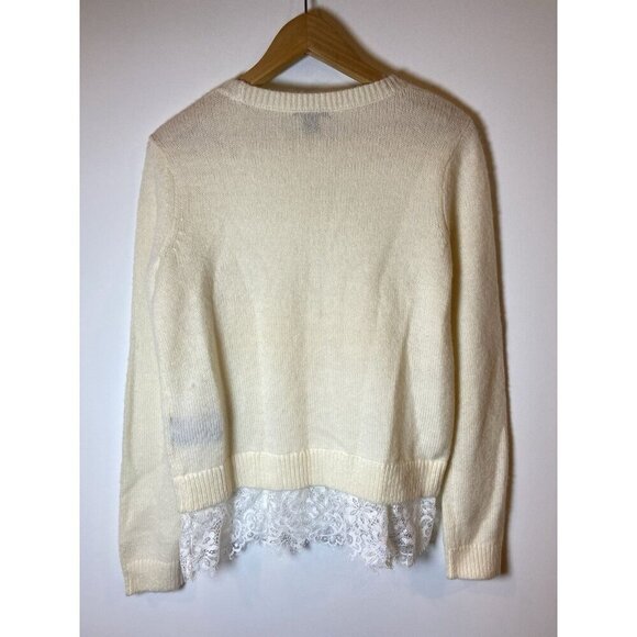 NWOT Club Monaco Sweater Wool Blend Lace Cream Size Small S New - Picture 3 of 4